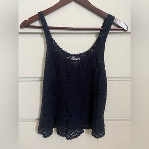Navy lace tank